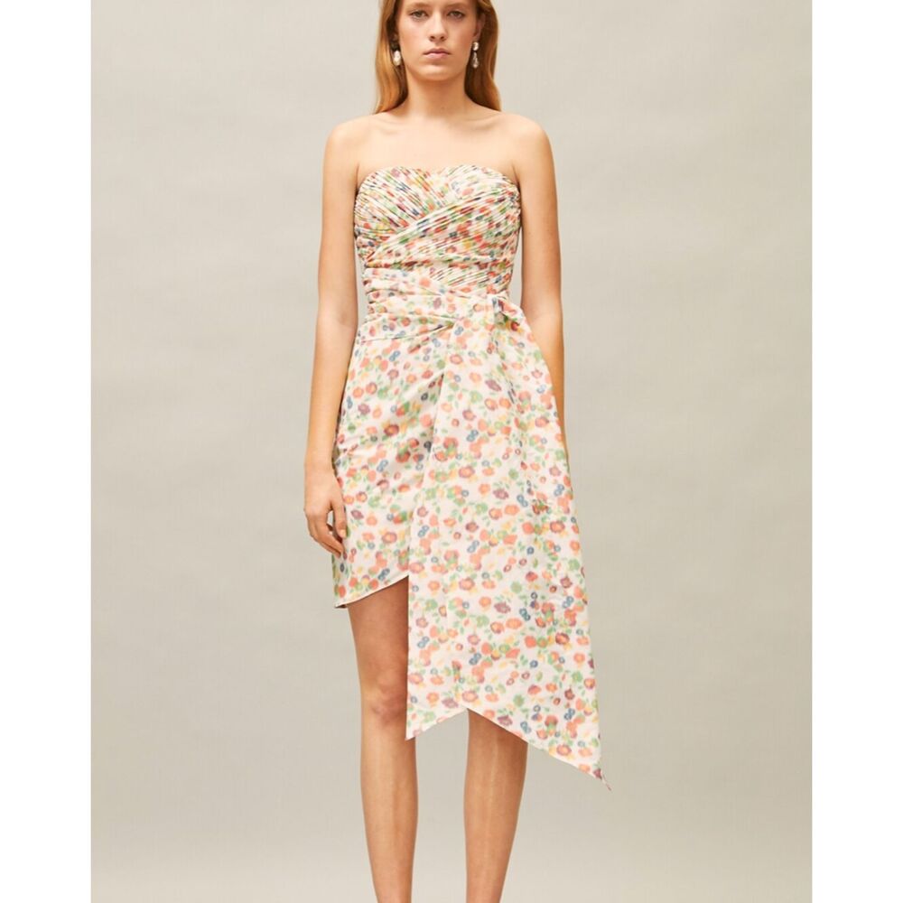 TORY BURCH Taffeta Strapless Mini‎ Party Dress Tossed Confetti NWT Sz 8